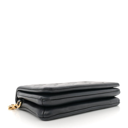 Louis Vuitton Lambskin Embossed Monogram Pochette Coussin Black 4 of 13