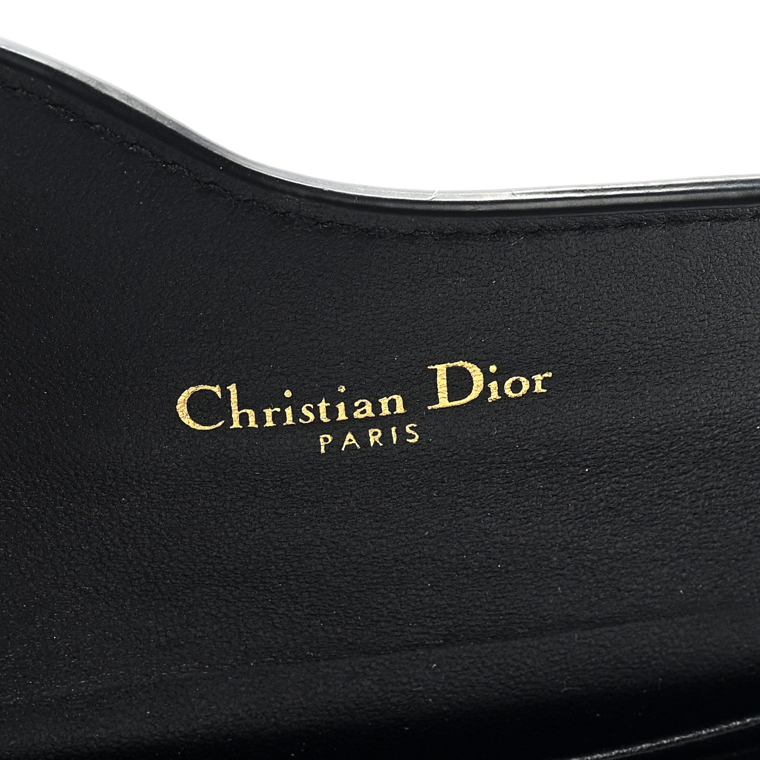 Christian Dior Grained Calfskin Saddle Card Holder Black 6 of 7