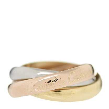 Cartier 18K Pink Yellow White Gold Classic Les Must De Trinity Ring 53 6.25 1 of 5