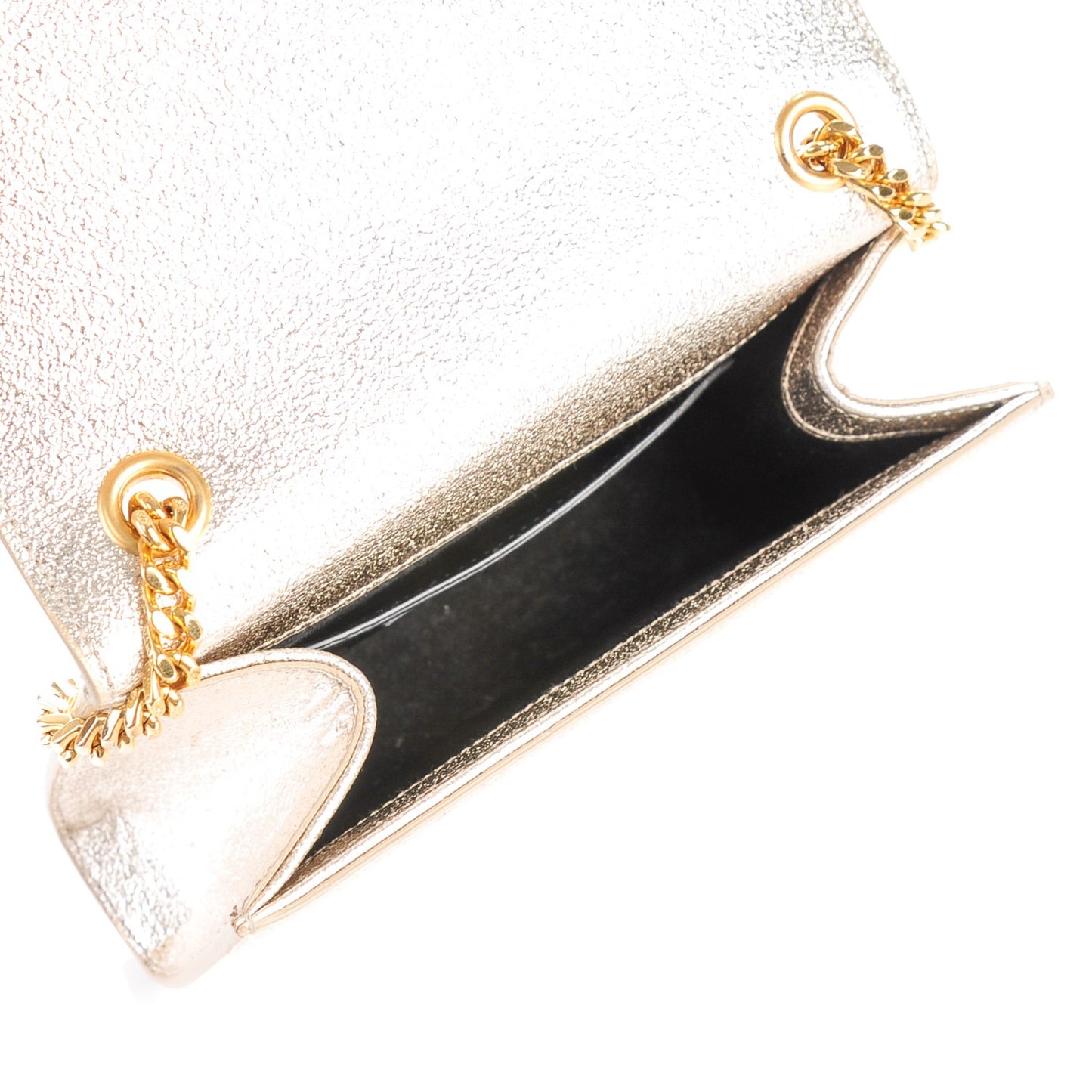 Metallic Calfskin Small Classic Monogram Kate Satchel Pale Gold