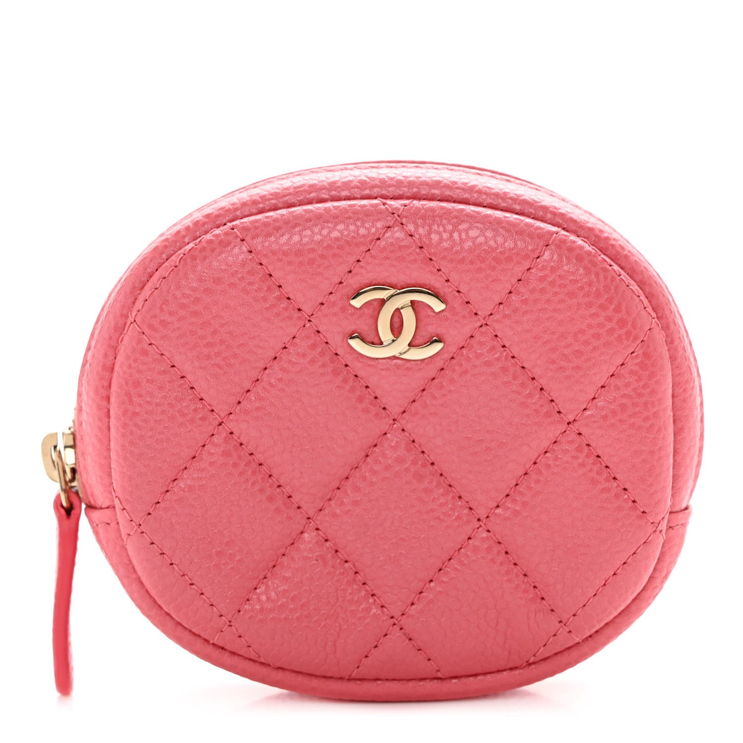 Caviar Quilted Zip Around Classic Coin Purse Pink