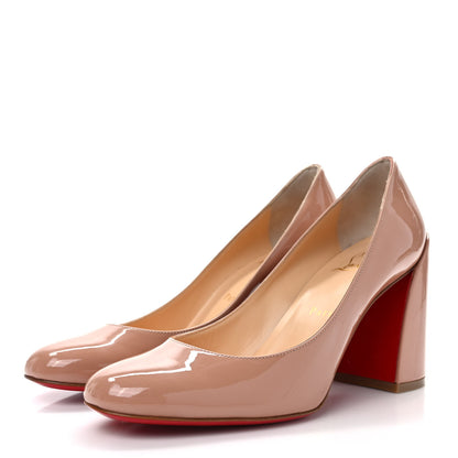 Christian Louboutin Patent Calfskin Miss Sab 85 Pumps 37.5 Beige 3 of 7