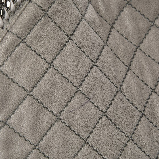 Shaggy Deer Quilted Big Falabella Tote Grey