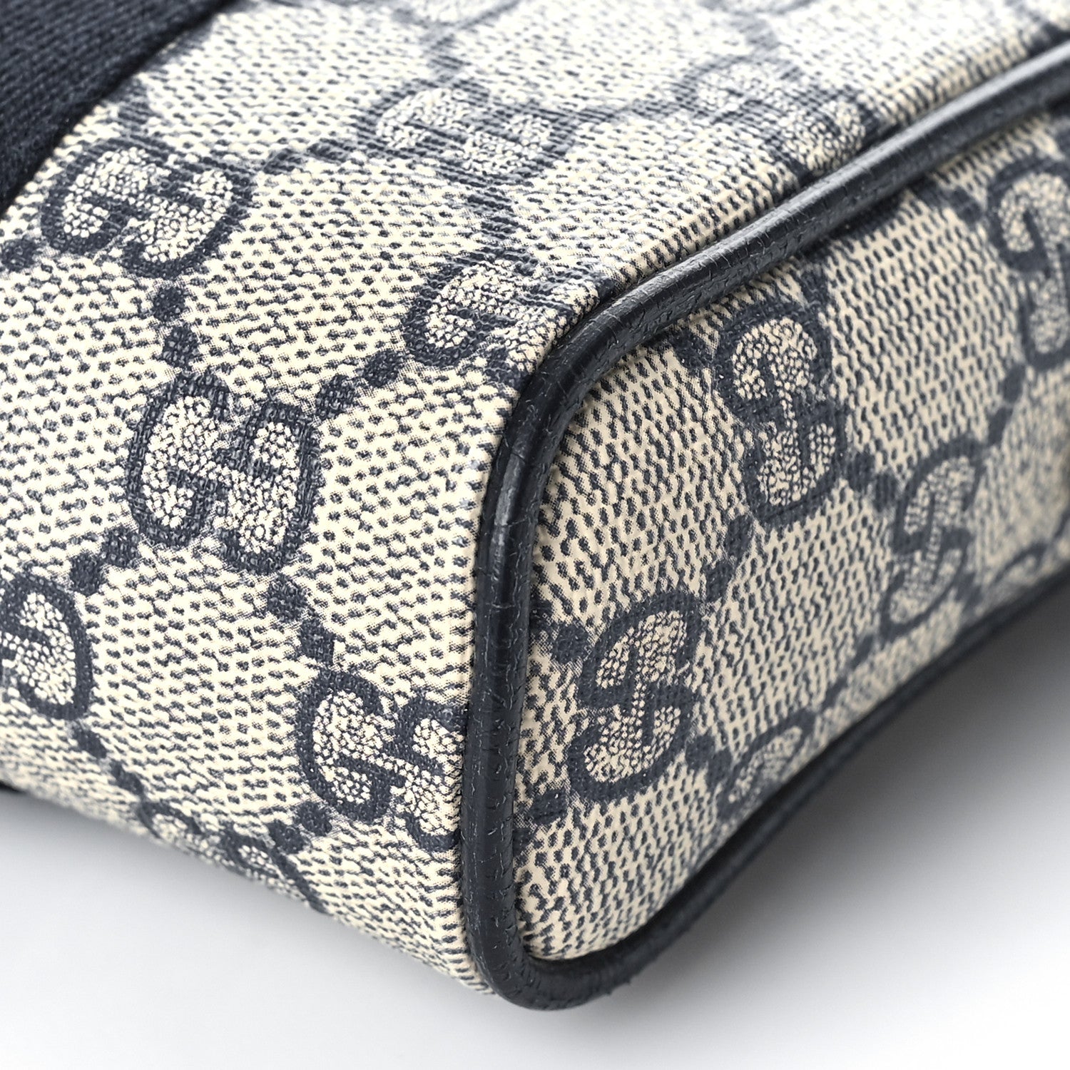 Gucci GG Supreme Monogram Textured Calfskin Web Mini Ophidia Messenger Beige Blue 9 of 10