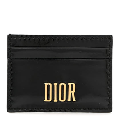 Christian Dior Patent D-Fence Card Holder Black 1 of 7