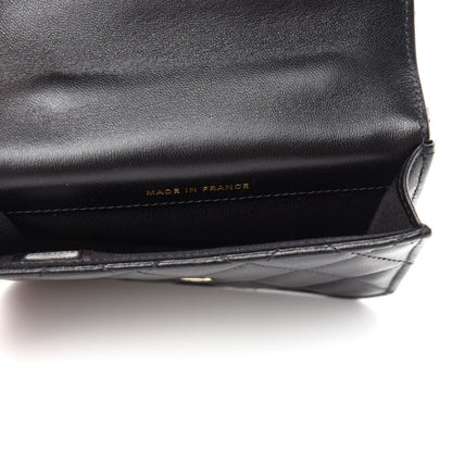 Chanel Lambskin Quilted Top Handle Flap Coin Purse With Chain Black 7 of 14