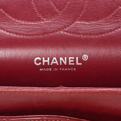 Chanel Patent Quilted Jumbo Double Flap Dark Red 10 of 16