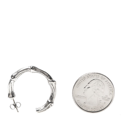 Tiffany Sterling Silver Bamboo Hoop Earrings 2 of 6