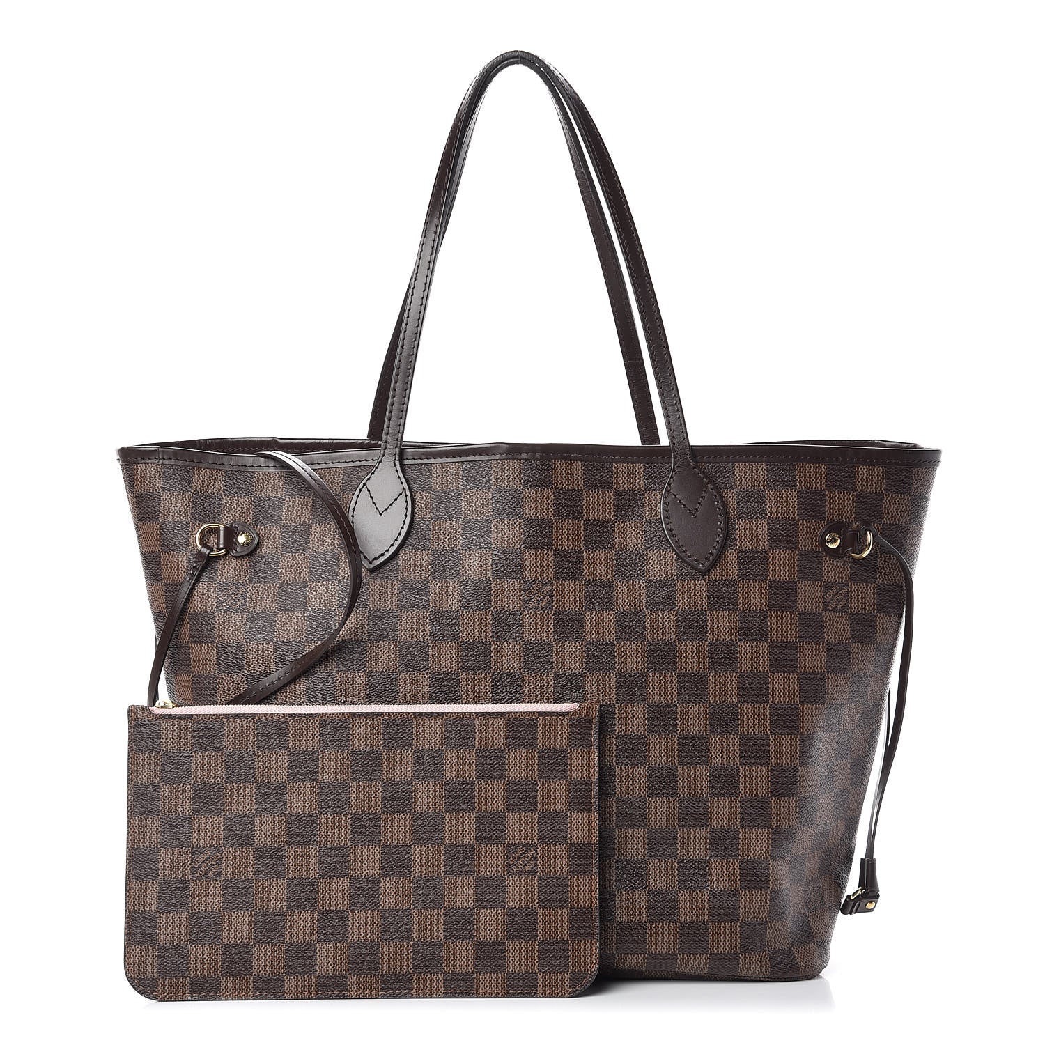 Louis Vuitton Damier Ebene Neo Neverfull MM Rose Ballerine 1 of 18