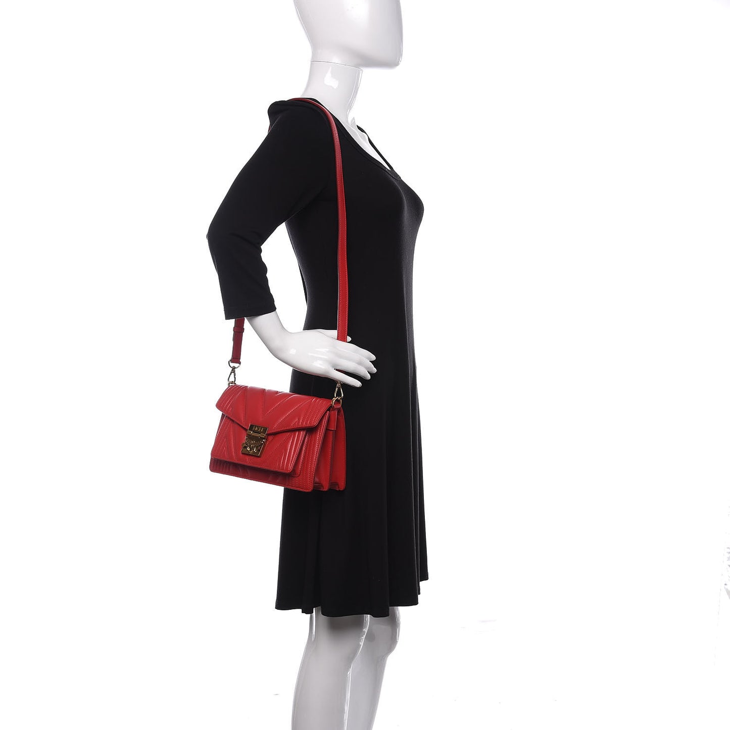 Lambskin Quilted Small Patricia Crossbody Bag Ruby Red