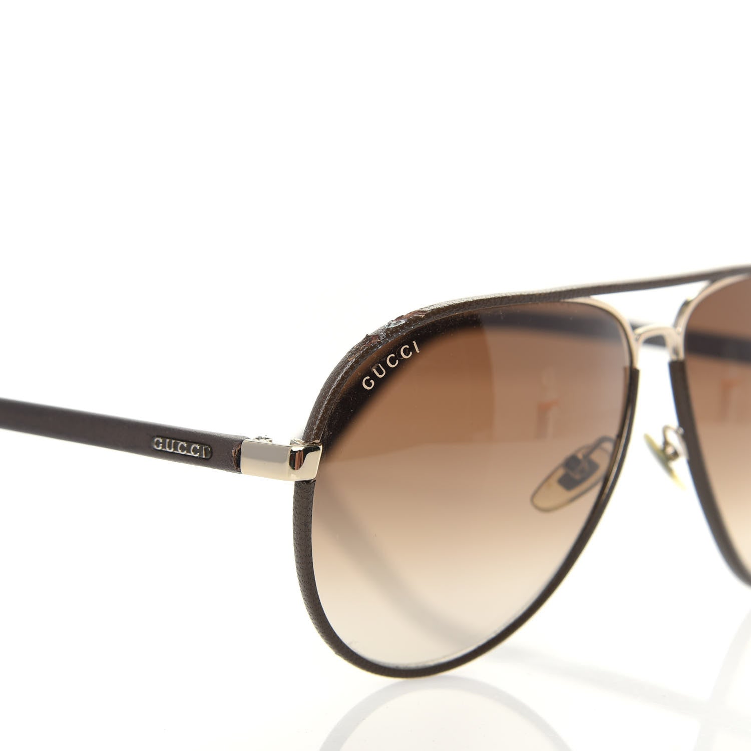 Gucci Calfskin Aviator Sunglasses 2887/S Brown 7 of 9