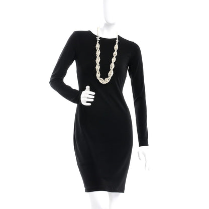 Chanel Graduated Pearl Crystal CC Long Necklace Silver 2 of 8