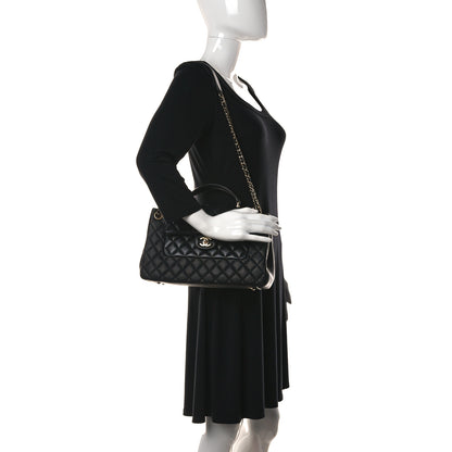 Chanel Caviar Calfskin Quilted Top Handle Flap Black 2 of 11