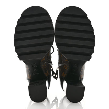 Louis Vuitton Patent Calfskin Monogram Star Trail Ankle Boots 38.5 Black 5 of 9