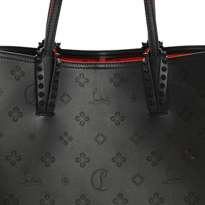 Christian Louboutin Perforated Calfskin Loubinthesky East West Cabata Tote Black Red 9 of 11