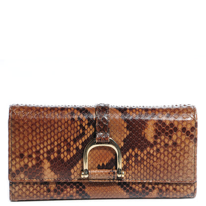 Gucci Python Stirrup Continental Wallet Brown 1 of 6