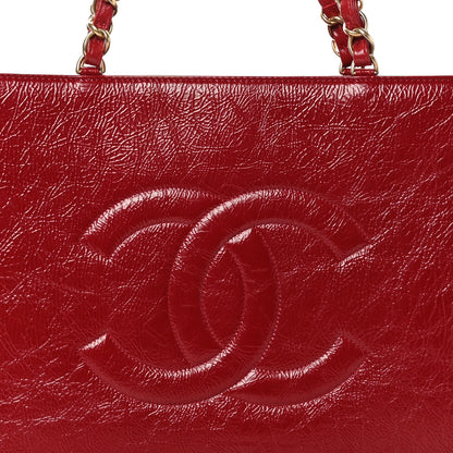 Chanel Shiny Aged Calfskin Shopping Bag Red 8 of 11