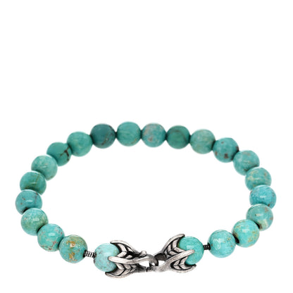 David Yurman Sterling Silver Turquoise 8mm Spiritual Beads Bracelet 2 of 4