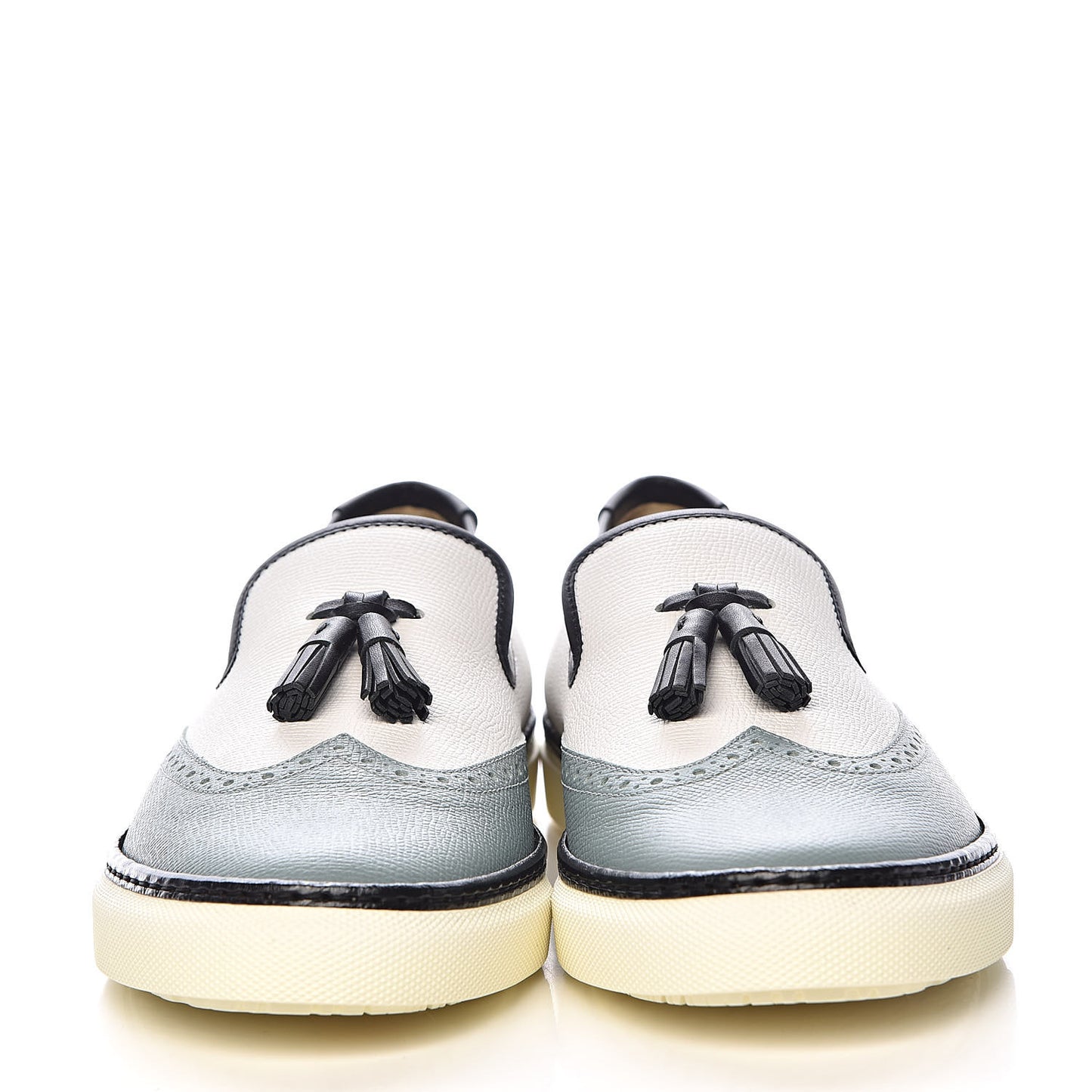 Epsom Calfskin Mens Must Sneakers 41.5 Celadon Black White