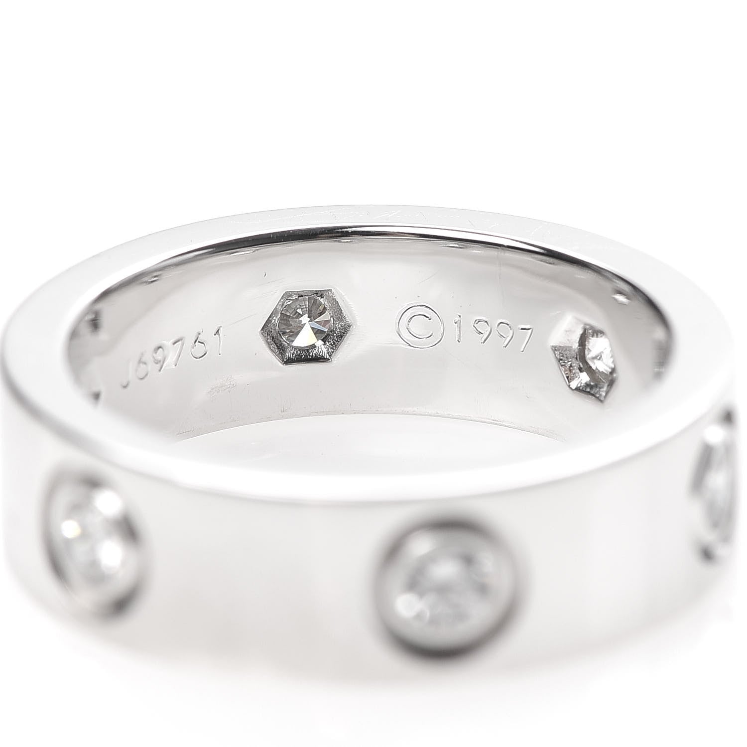 Cartier 18K White Gold 6 Diamond 5.5mm LOVE Ring 48 4.5 7 of 8