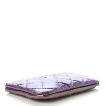 Chanel Iridescent Lambskin Quilted Small Cosmetic Case Purple 3 of 8