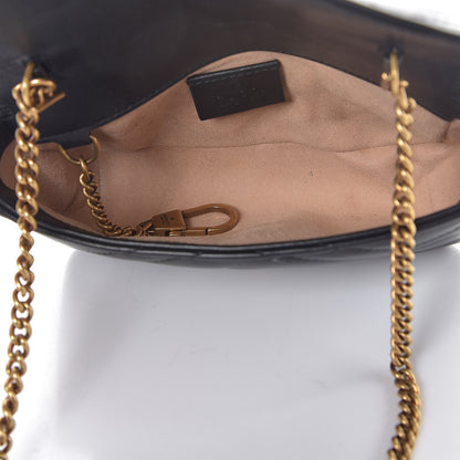 Gucci Calfskin Matelasse Super Mini GG Marmont Shoulder Bag Black 5 of 9