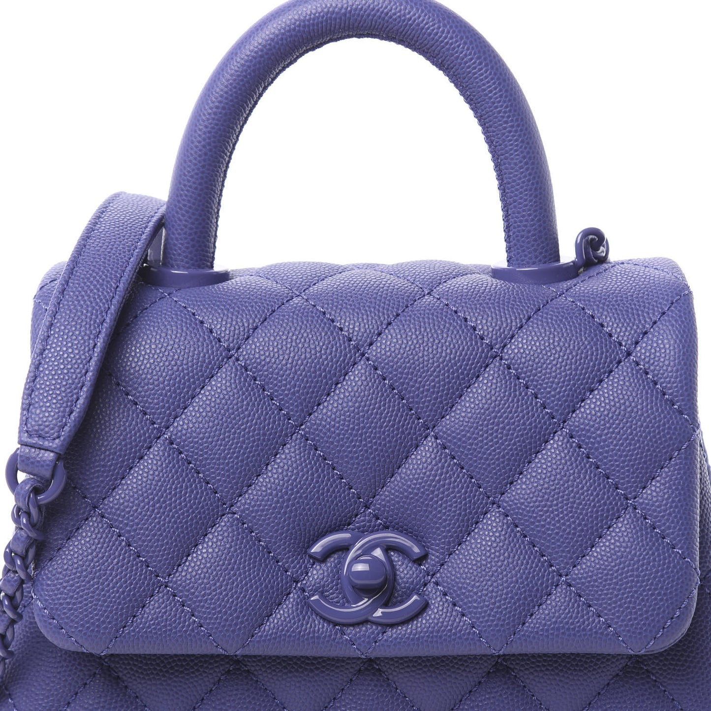 Caviar Quilted Incognito Extra Mini Coco Handle Flap Blue