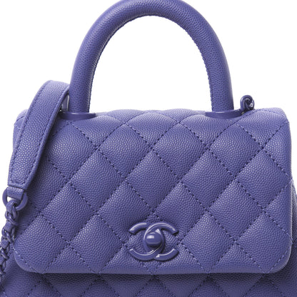 Chanel Caviar Quilted Incognito Extra Mini Coco Handle Flap Blue 10 of 11