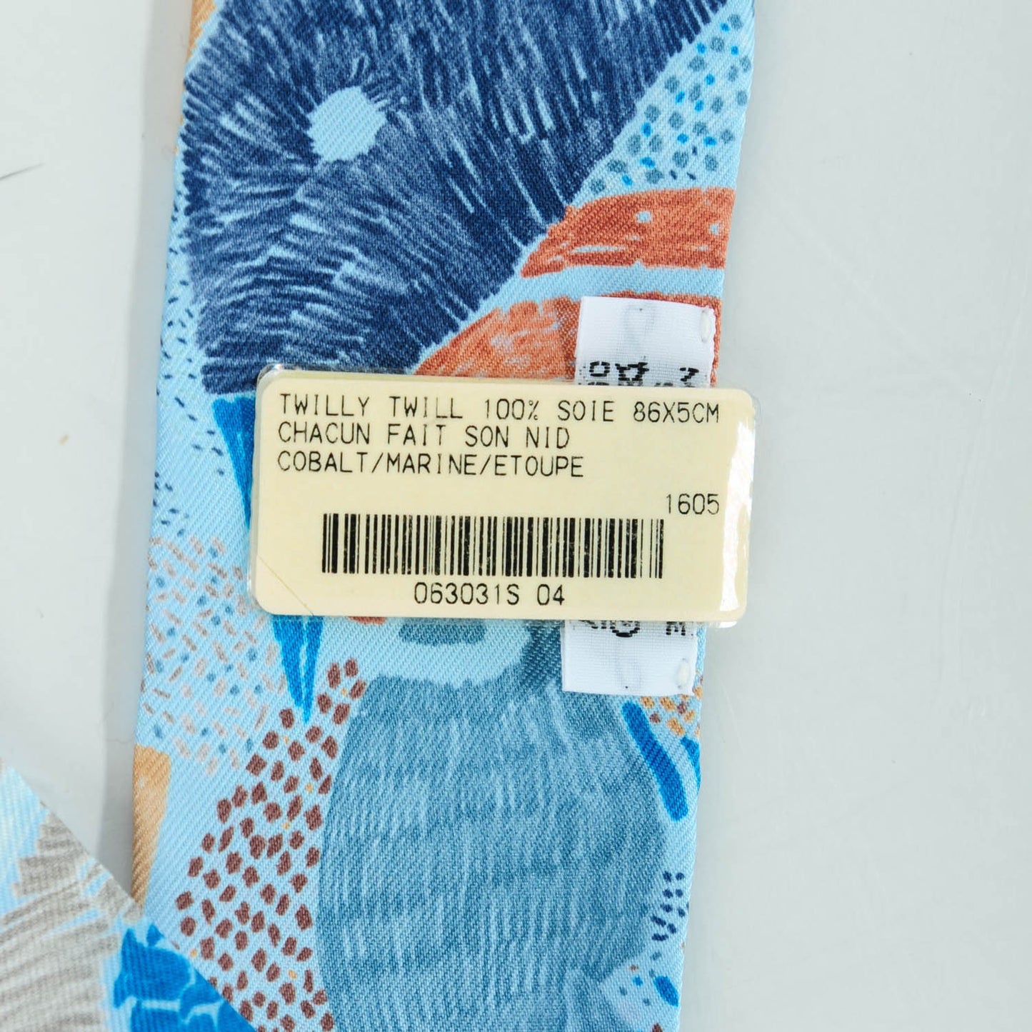 Silk Chacun Fait Son Nid Twilly Cobalt Marine Etoupe