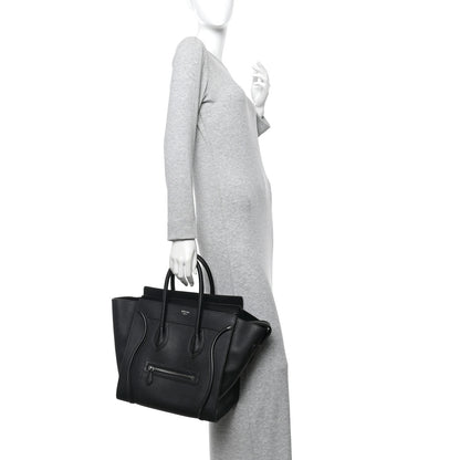 Celine Drummed Calfskin Mini Luggage Black 4 of 37