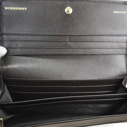 Burberry Haymarket Check Continental Wallet Brown 6 of 8