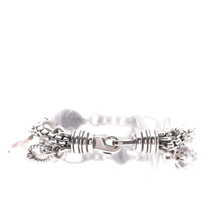 David Yurman Sterling Silver Pearl Onyx Quartz Multi Strand Bracelet 3 of 10