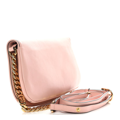 Gucci Roxy Calfskin Blondie Chain Shoulder Flap Bag Powder Pink 3 of 9