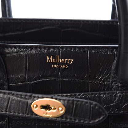 Mulberry Crocodile Embossed Mini Zipped Bayswater Black 6 of 10