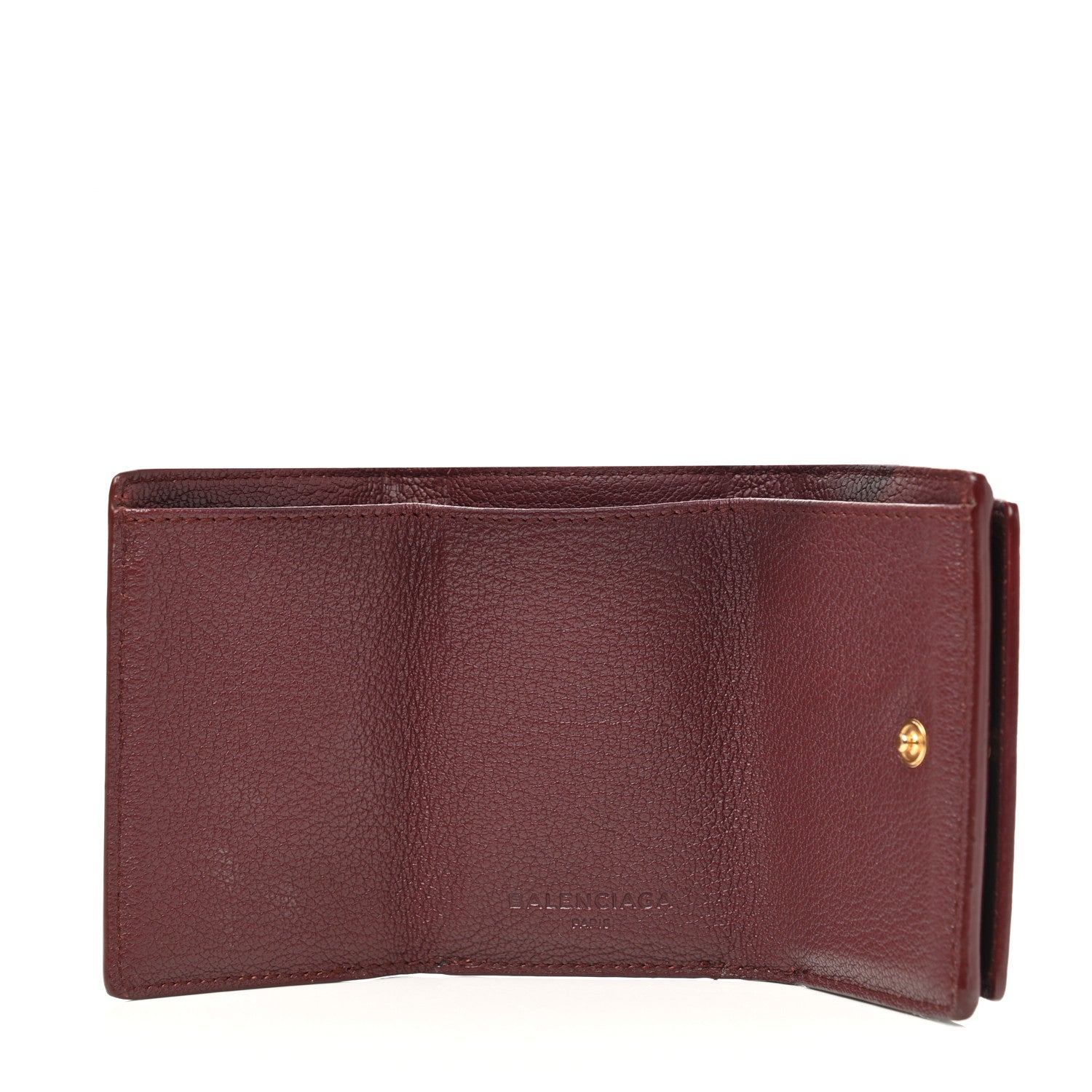 Balenciaga Chevre Gold Metallic Edge Hardware City Mini Wallet Bordeaux 5 of 8
