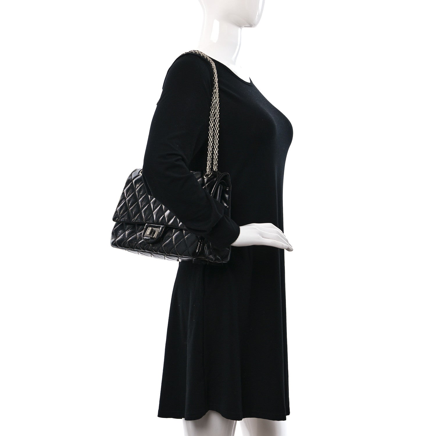 Chanel Distressed Patent Quilted 2.55 Reissue Flap 227 Black 2 of 9