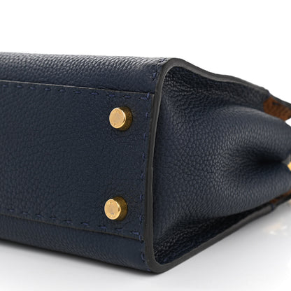 Fendi Cuoio Romano Selleria Bi-Color Medium Peekaboo Iconic Essentially Satchel Indaco Saddler 10 of 10