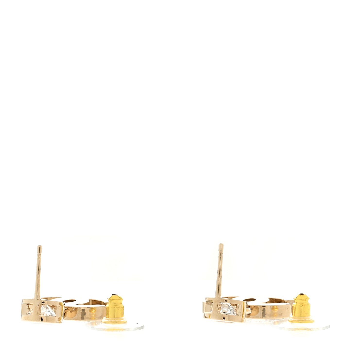 Crystal CC Heart Drop Earrings Gold