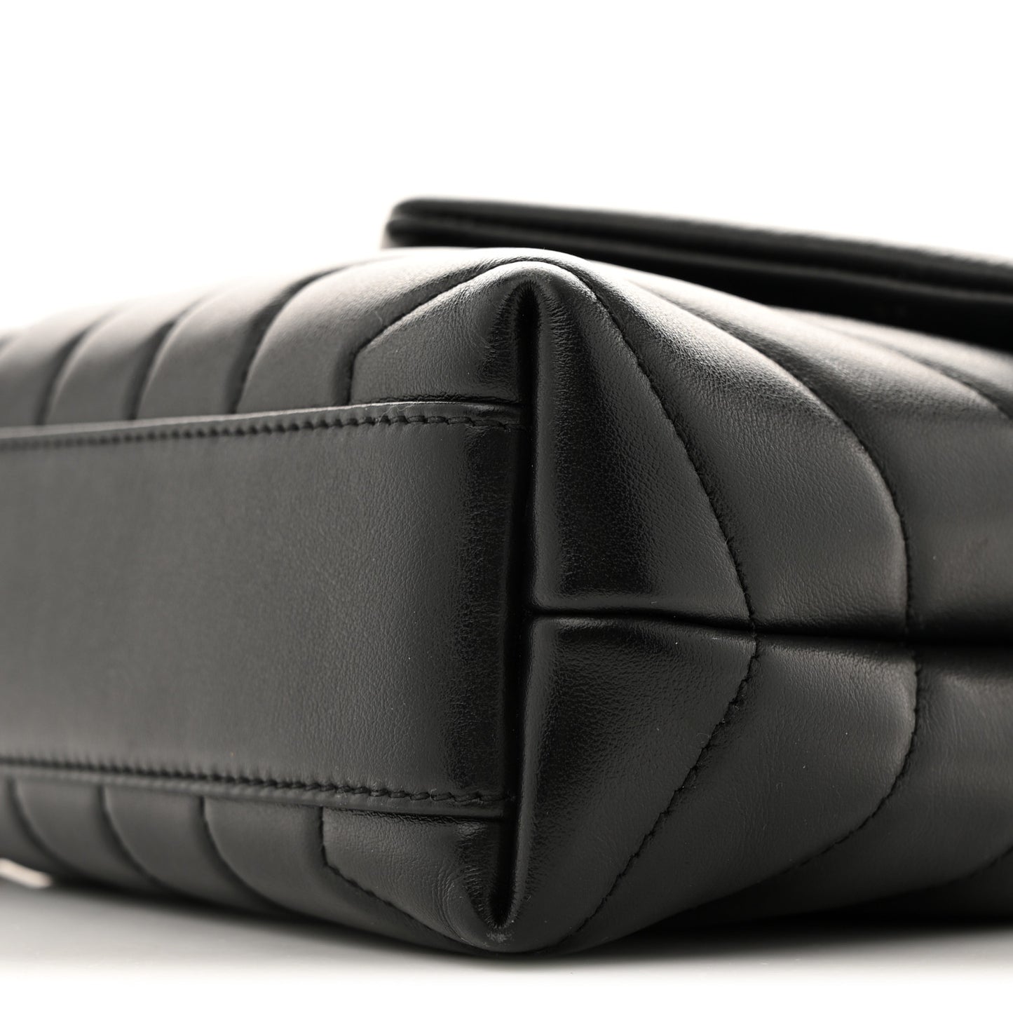 Calfskin Y Quilted Monogram Toy Loulou Crossbody Bag Black