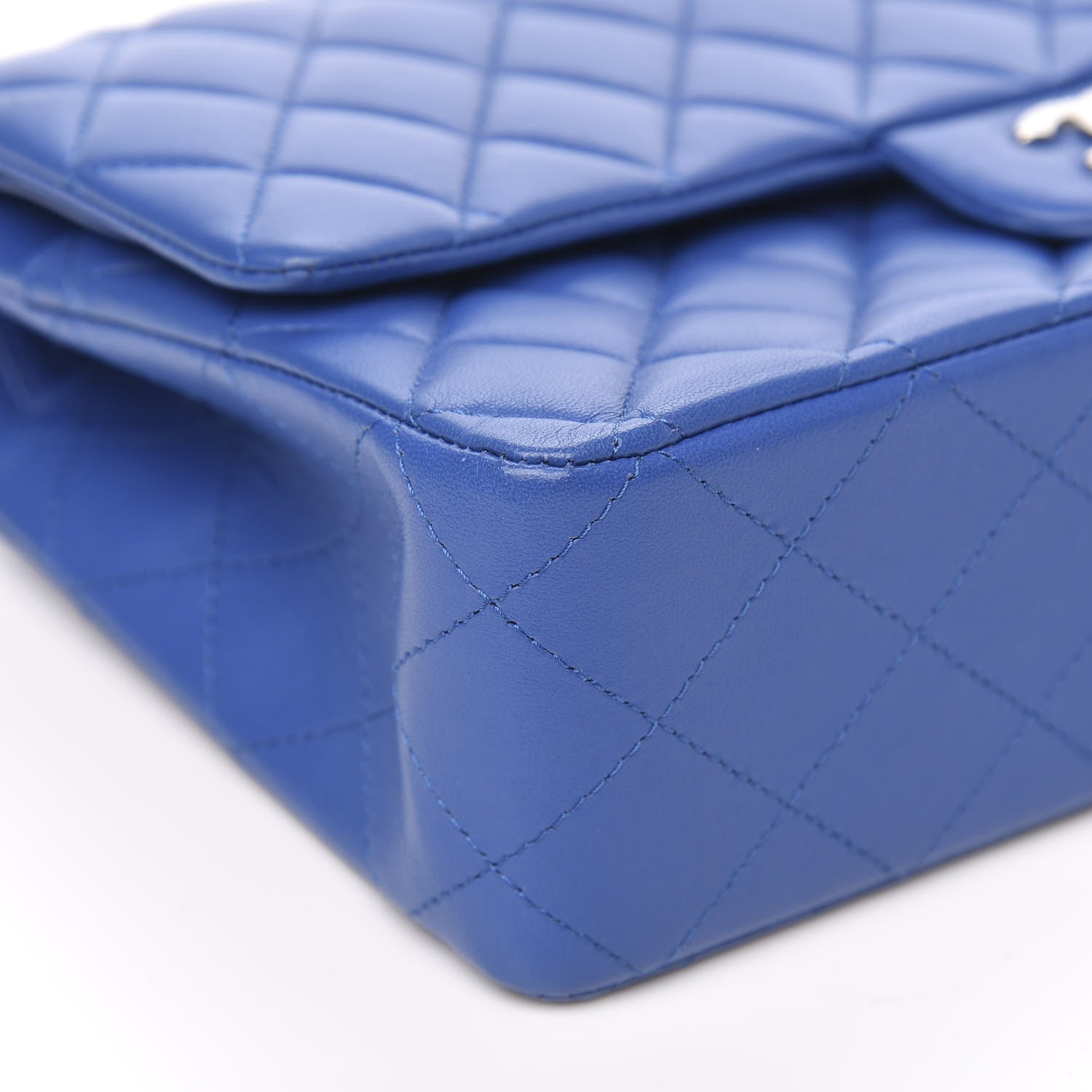 Chanel Lambskin Quilted Medium Double Flap Blue 8 of 14