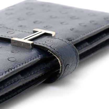 Hermes Ostrich Bearn Wallet Bleu Iris 16 of 17