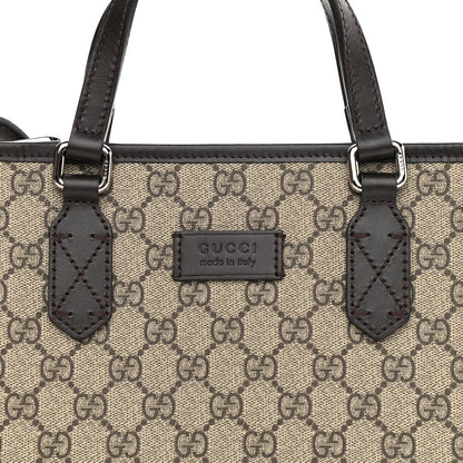 Gucci GG Supreme Monogram Small Zippered Tote Dark Brown 8 of 10