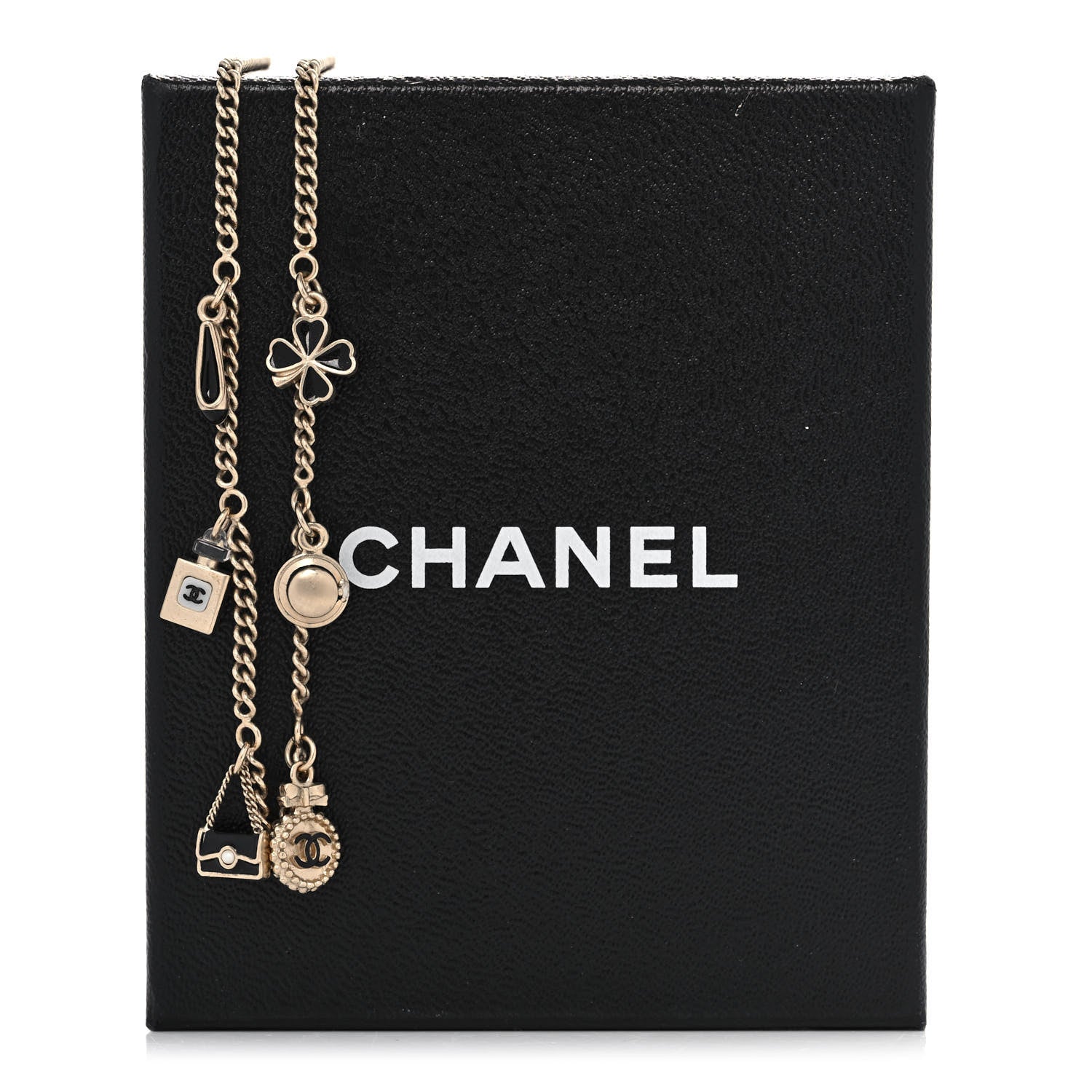 Chanel Enamel CC Charm Necklace Black Gold 6 of 6
