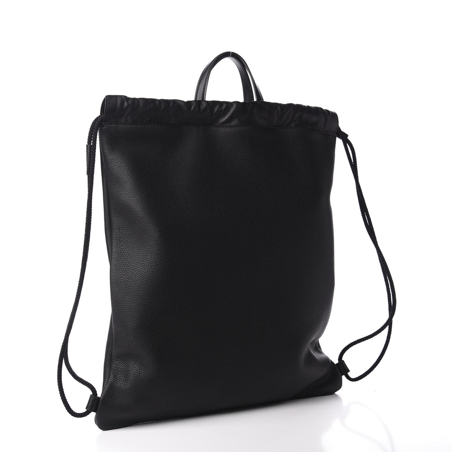 Calfskin Coco Capitan Logo Drawstring Backpack Black