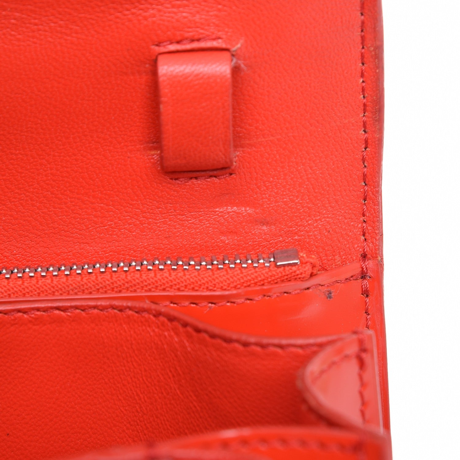 Celine Spazzolato Calfskin Classic Box Medium Flap Vermillion 8 of 10