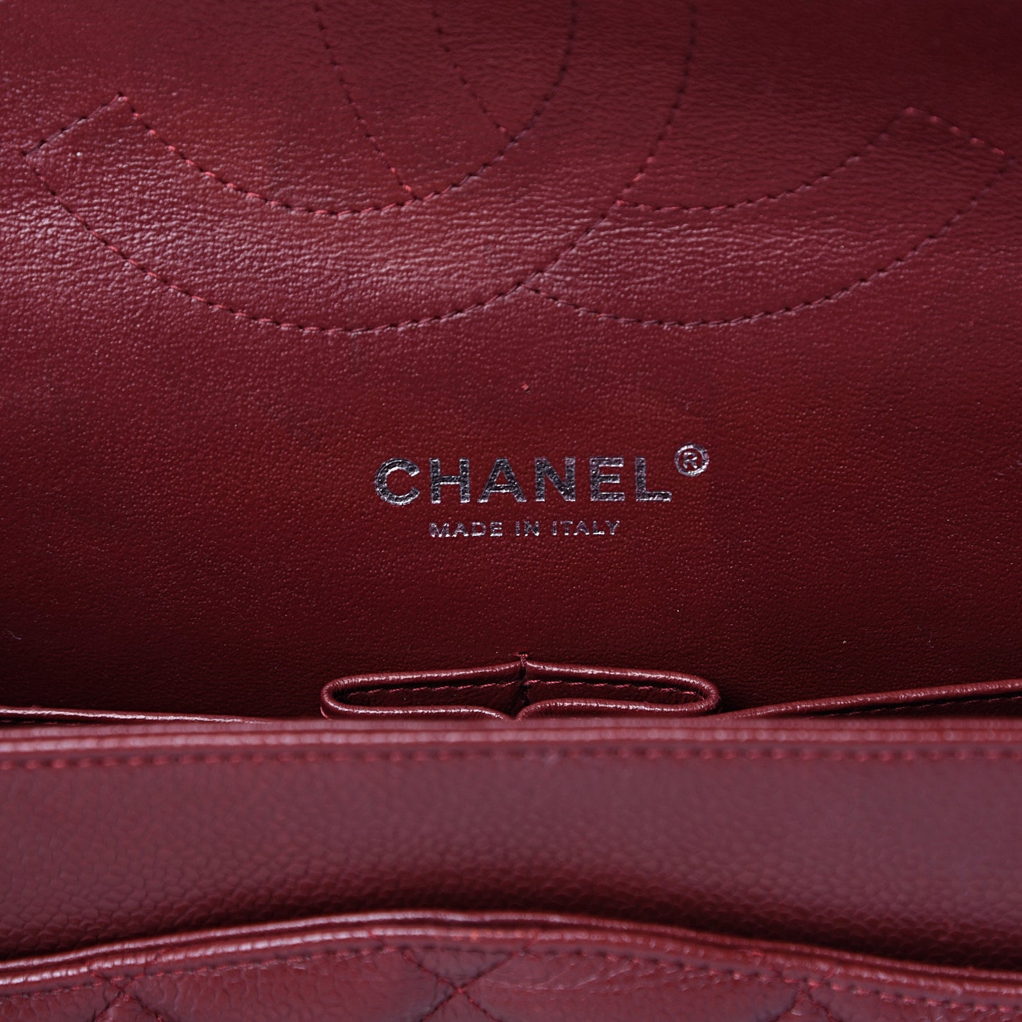 Caviar Quilted Jumbo Double Flap Dark Red