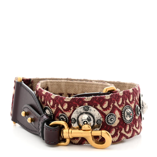 Oblique Studded Shoulder Strap Burgundy