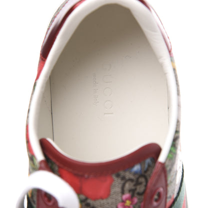 Gucci GG Supreme Monogram Flora Web Womens Ace Sneakers 35 Beige Multicolor Rosso 6 of 9
