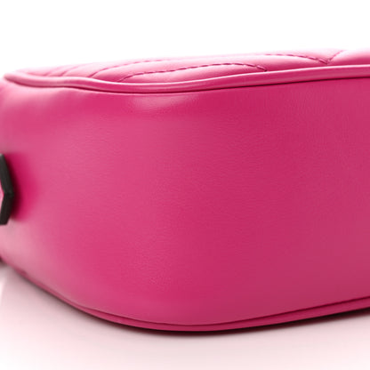 Gucci Calfskin Matelasse Monochrome Small GG Marmont Chain Shoulder Bag Classic Fuxia 9 of 11