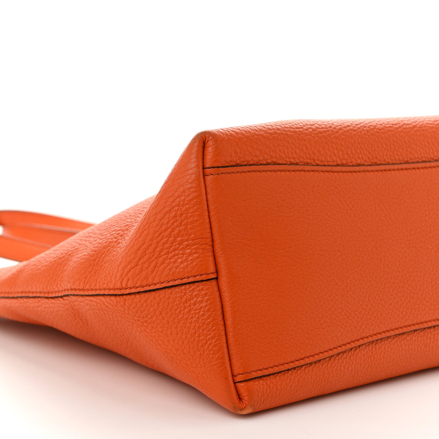 Vitello Phenix Embossed Logo Tote Papaya